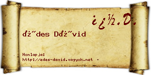 Édes Dávid névjegykártya