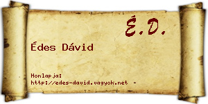 Édes Dávid névjegykártya